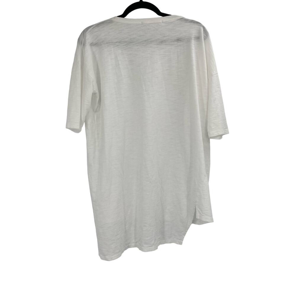 Peruvian Connection Asymmetrical White Tunic Top … - image 2